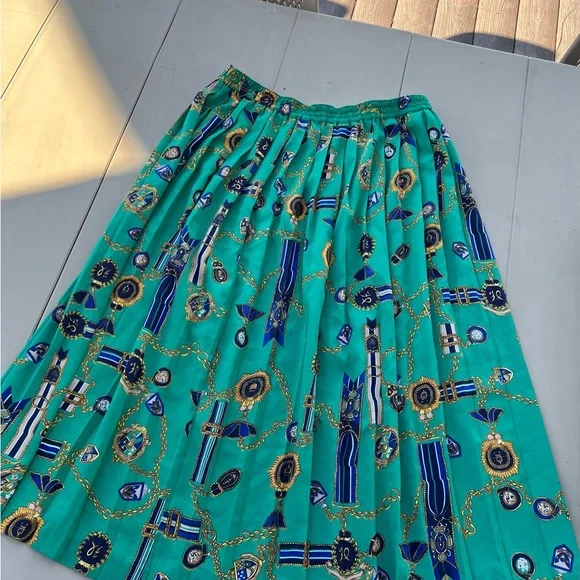 Alfred Dunner Teal and Blue A-Line Skirt - Picture 2 of 4